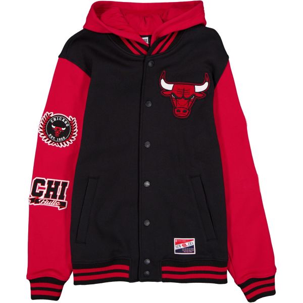 New Era Midweight Hooded Fleece Veste - Chicago Bulls