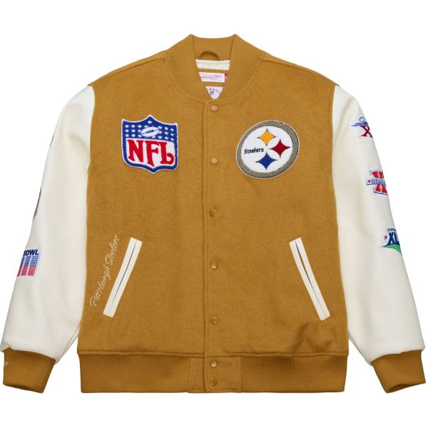 Mitchell & Ness Varsity Jacket - DUSTED Pittsburgh Steelers