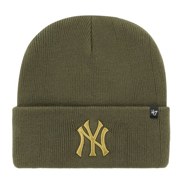 47 Brand Knit Beanie - HAYMAKER Metallic NY Yankees olive