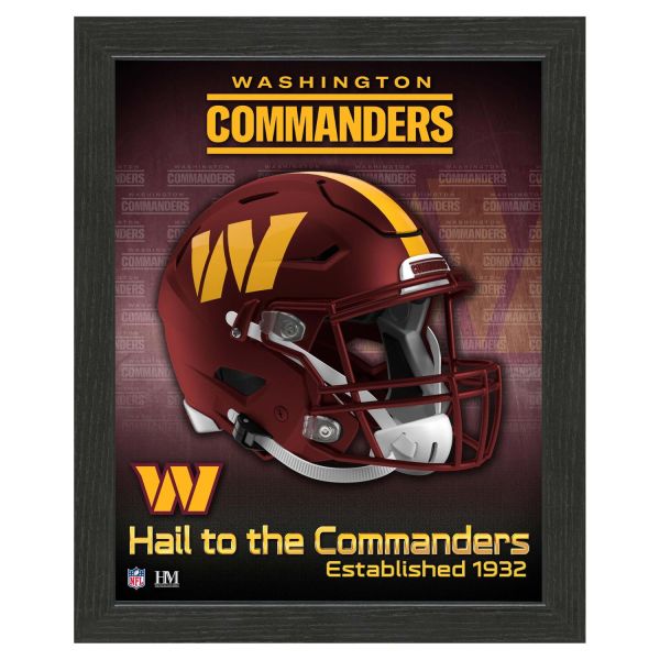 Washington Commanders NFL Helmet Frame Logo Bild 28x23cm