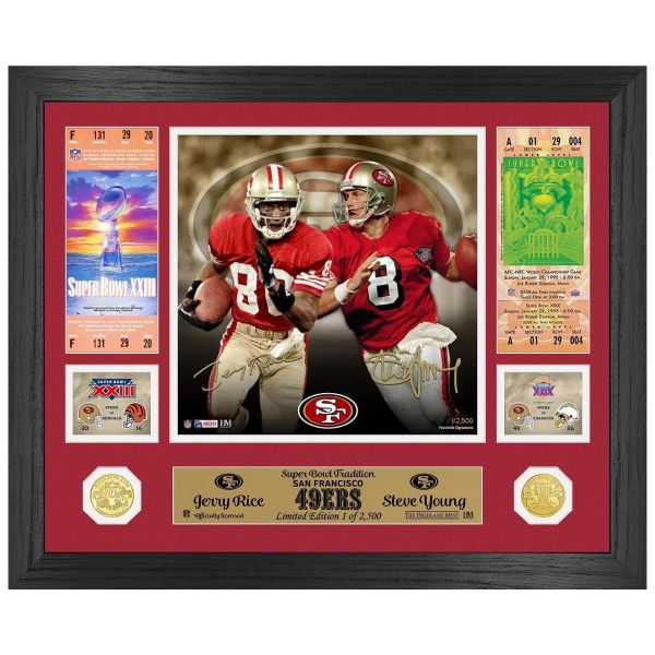 Jerry Rice Steve Young Super Bowl Traditions Coin Photo Mint