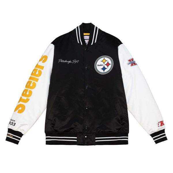 M&N Varsity Satin Veste - NFL Pittsburgh Steelers