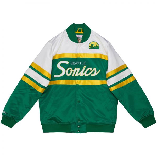 M&N Heavyweight Satin Jacket - SCRIPT Seattle SuperSonics