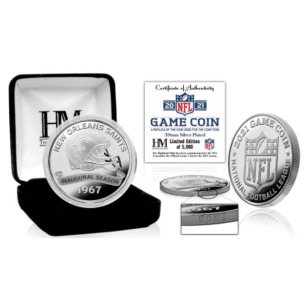 NFL New Orleans Saints 2021 Game Coin (39mm) Münze, silber