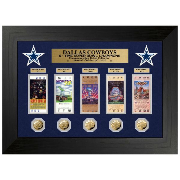 Dallas Cowboys Super Bowl Deluxe Gold Coin Ticket Frame