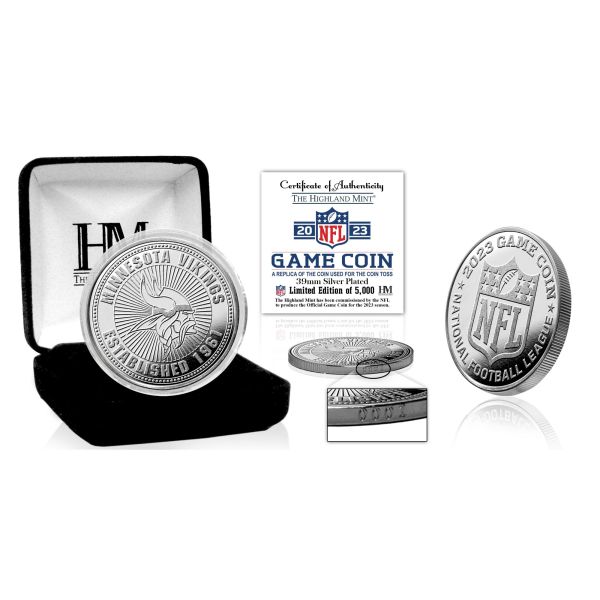 NFL Minnesota Vikings 2023 Game Coin (39mm) Münze, silber