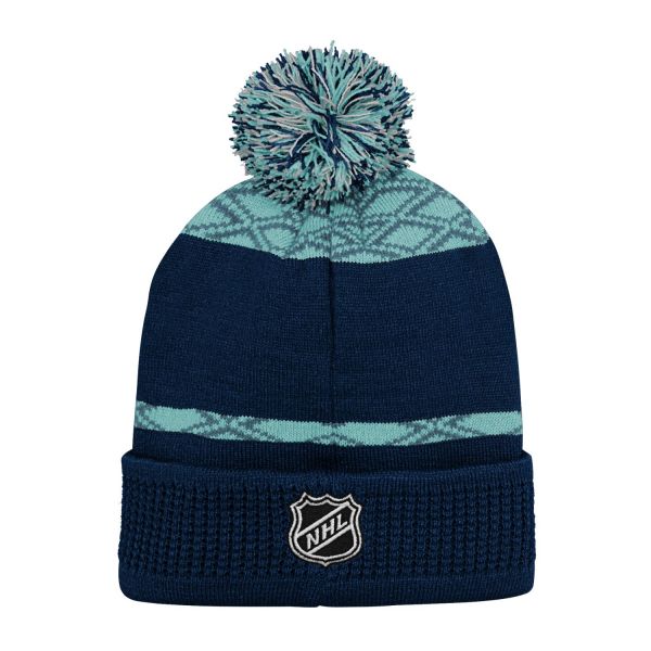 Kids NHL Winter Hat PUCK PATTERN Seattle Kraken Kids beanies