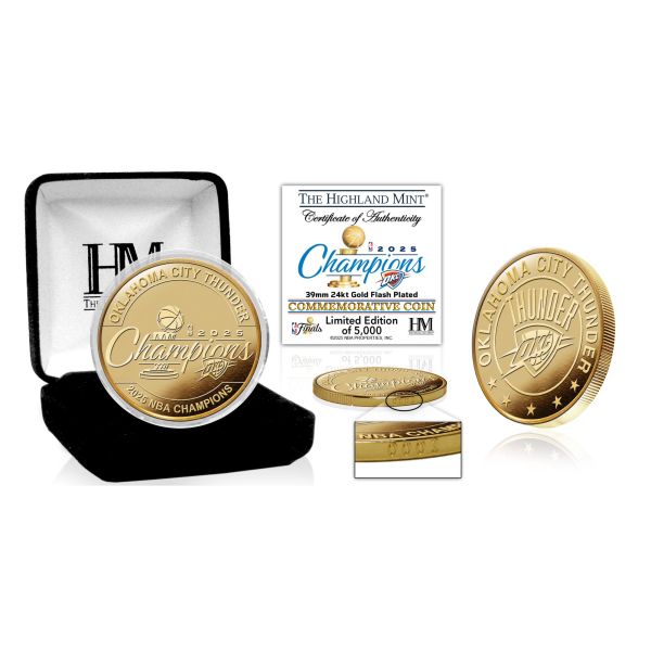Oklahoma City Thunder 2025 NBA Champs Gold Coin (39mm)