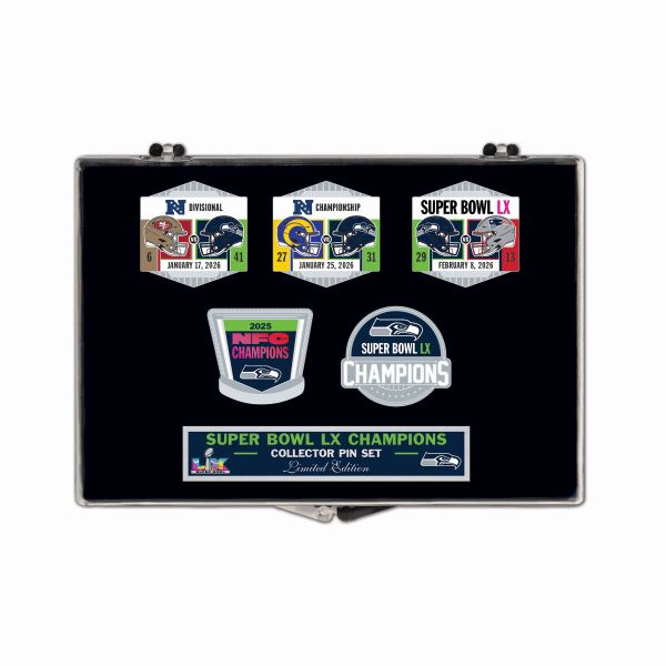 NFL Universal Bijoux Caps 5x PIN SET Seattle Seahawks SB LV