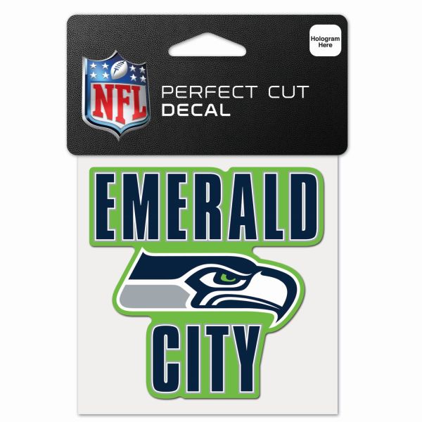NFL Perfect Cut 10x10cm Aufkleber Seattle Seahawks SLOGAN