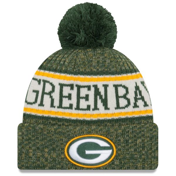 New Era NFL Sideline Winter Bobble Beanie Green Bay Packers