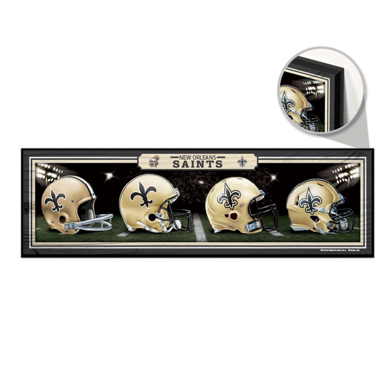amfoo - Wincraft NFL Holzschild HELME New Orleans Saints 76x22cm
