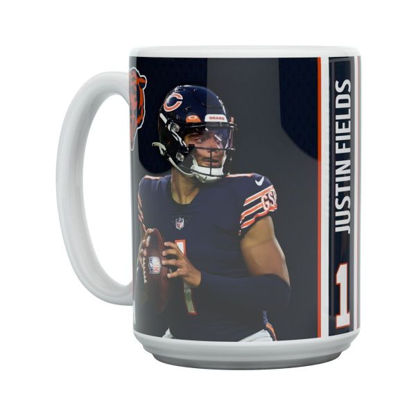 Justin Fields MOTION Chicago Bears NFL 15oz Mug