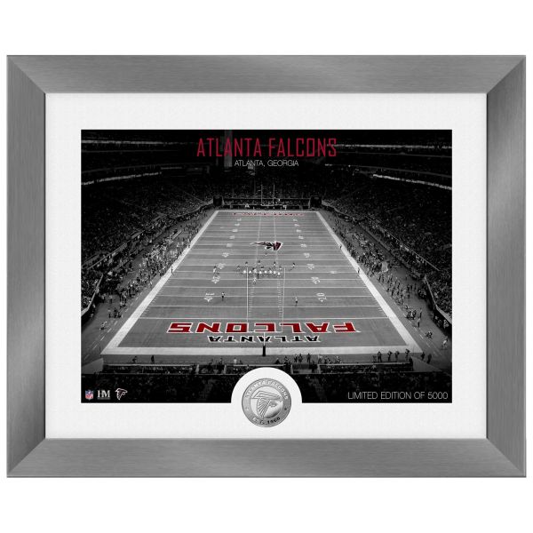 Atlanta Falcons NFL Stadion Silber Coin Bild 40x33cm