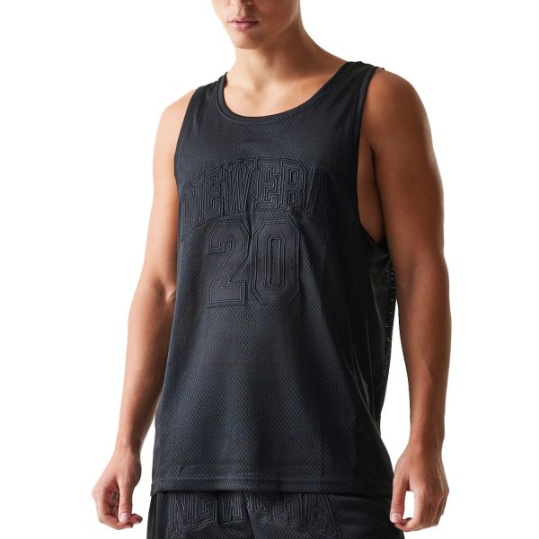 New Era Poly Mesh Tank Top - BRAND LOGO black