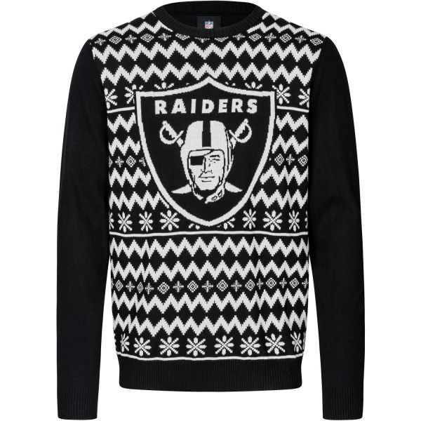 NFL Winter Sweater XMAS Knit Pullover - Las Vegas Raiders