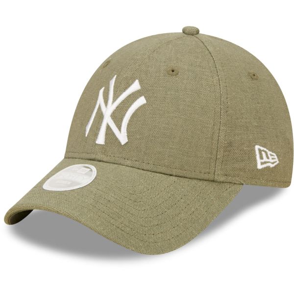 New Era 9Forty Damen Cap - LEINEN New York Yankees oliv