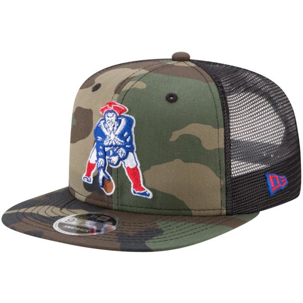 Throwback New England Patriots Mesh Snapback Cap wood camo