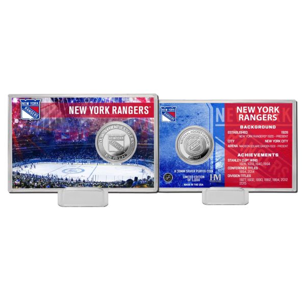 NHL Team History Silver Coin Card - New York Rangers