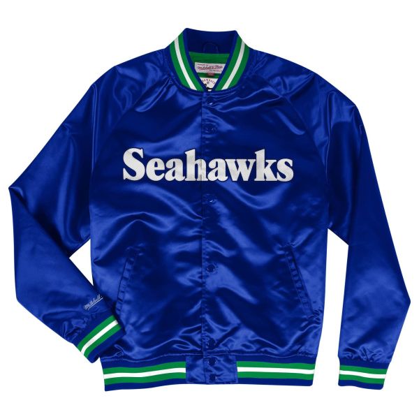 M&N Lightweight Satin Varsity Jacket - Seattle Seahawks
