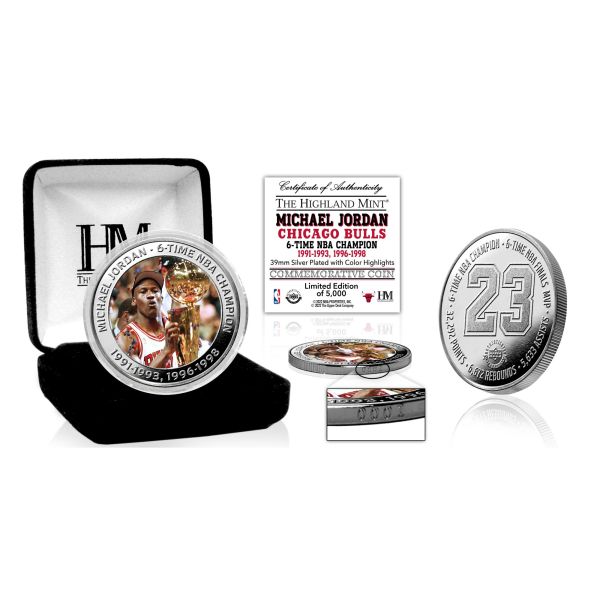 Michael Jordan Chicago Bulls Champion Coin (39mm) silver