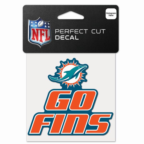 NFL Perfect Cut 10x10cm Aufkleber Miami Dolphins SLOGAN