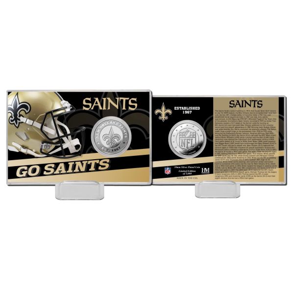 NFL Team History Silver Coin Card - New Orleans Saints