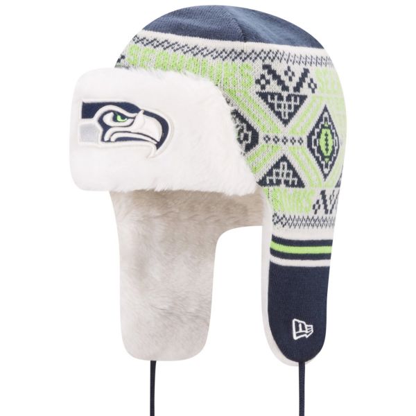 New Era Winter Hat FESTIVE TRAPPER - Seattle Seahawks