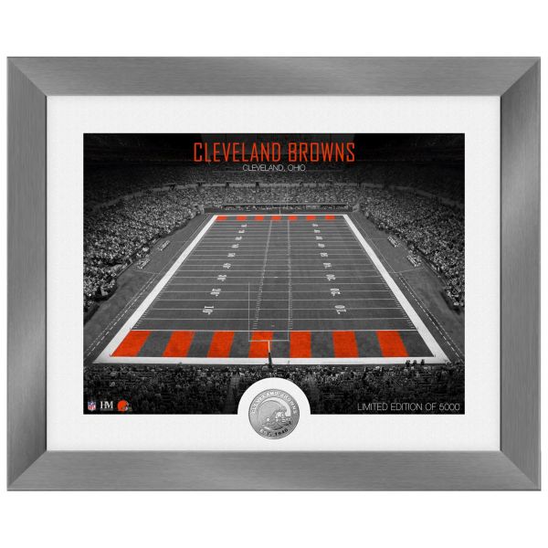 Cleveland Browns NFL Stadion Silber Coin Bild 40x33cm
