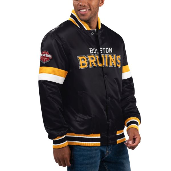 STARTER NHL Boston Bruins HOMEGAME Varsity Satin Jacket