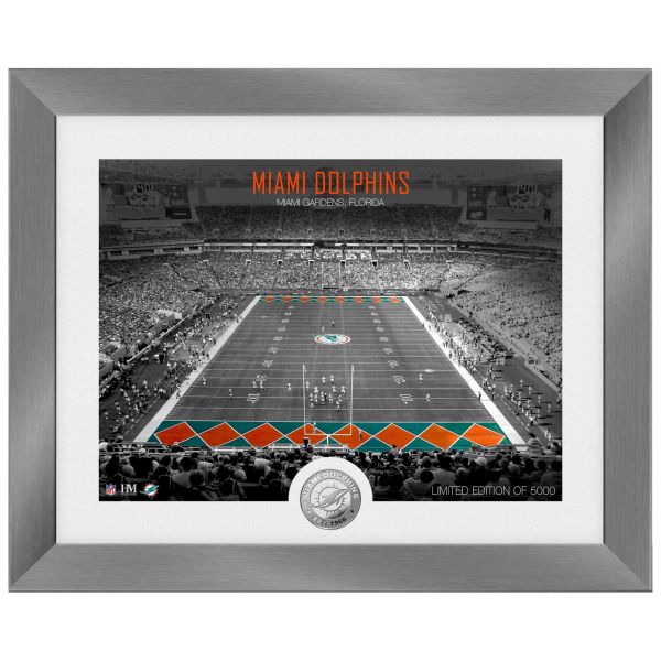 Miami Dolphins NFL Stade Silver Coin Photo Mint