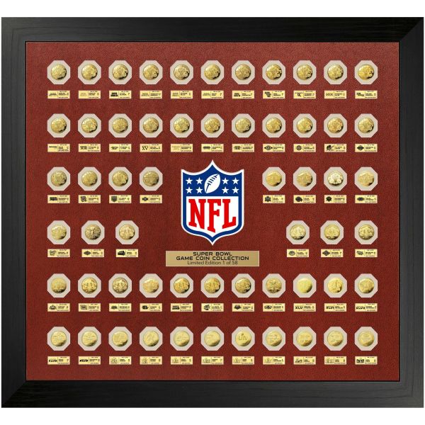 NFL Gold Super Bowl 59x Flip Coin Collection Frame Set