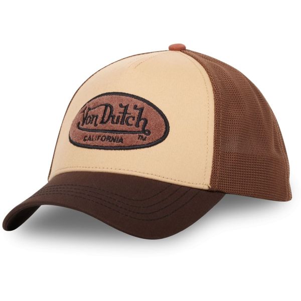 Von Dutch Trucker Mesh Snapback Cap - TERRY PATCH beige