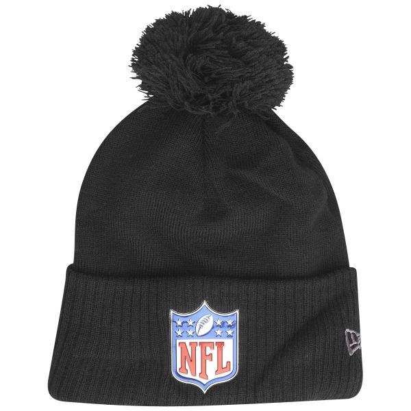 New Era Fleece Bobble Winter Mütze - NFL Shield schwarz