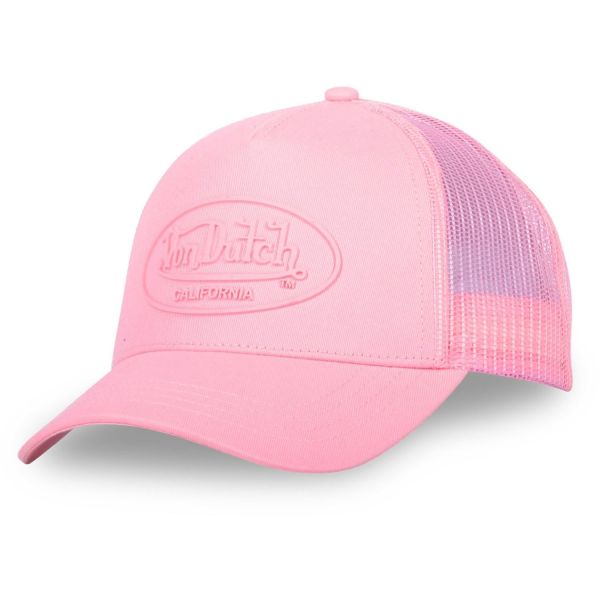 Von Dutch Trucker Mesh Snapback Cap - RUBBER PATCH rosa