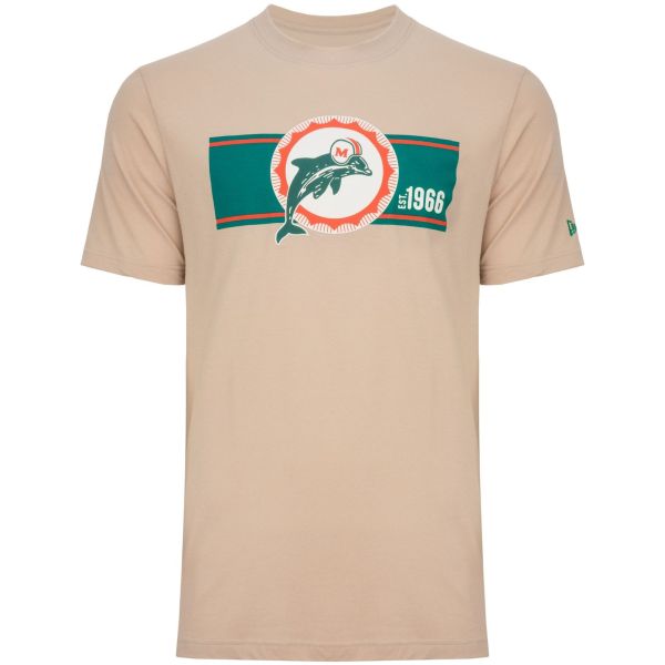 New Era Shirt - NFL SIDELINE Miami Dolphins stone