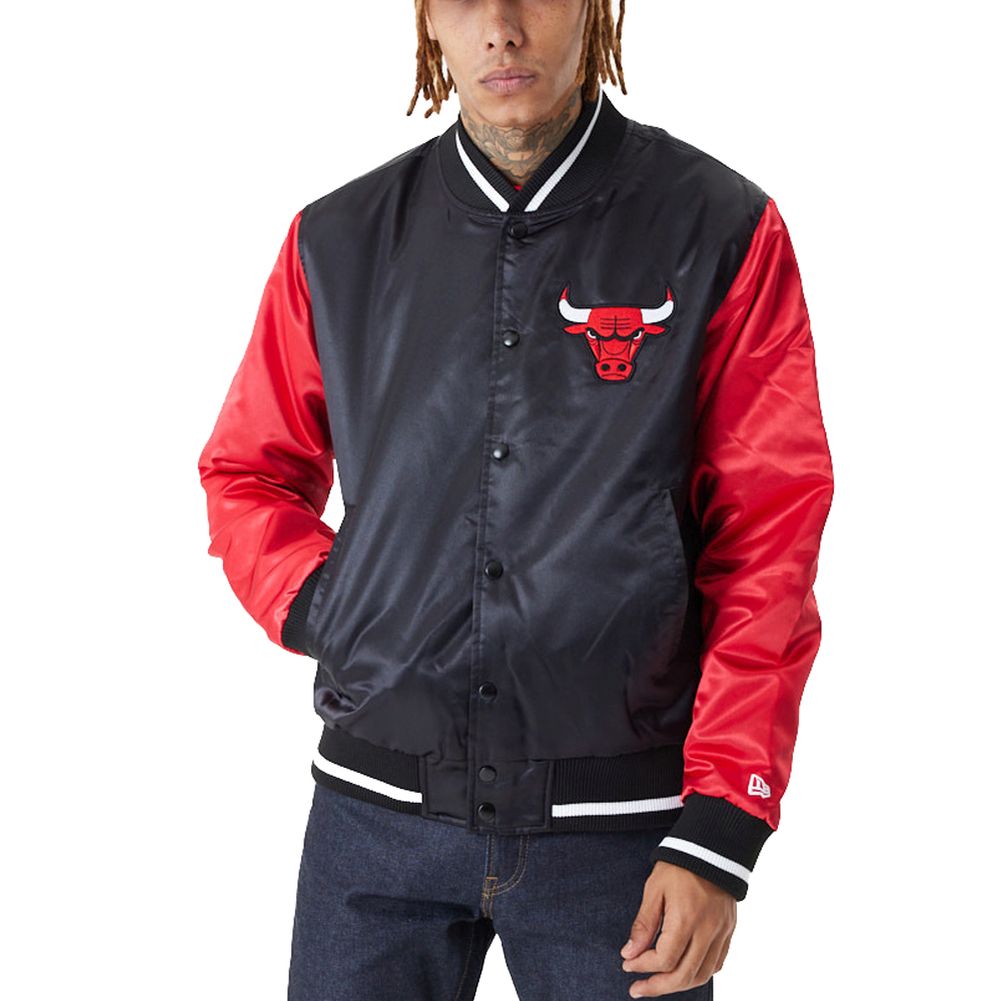 New Era Satin Bomber Jacket NBA Chicago Bulls Jackets Apparel