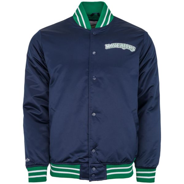 M&N Heavyweight Satin Varsity Jacket - Dallas Mavericks