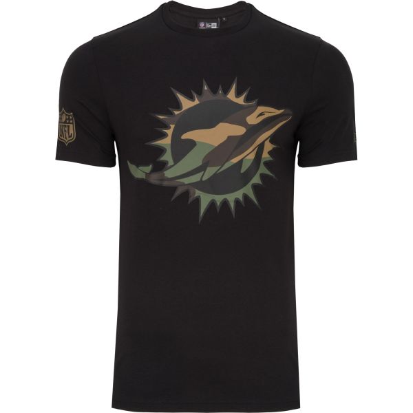 New Era Shirt - NFL Miami Dolphins schwarz / wood camo