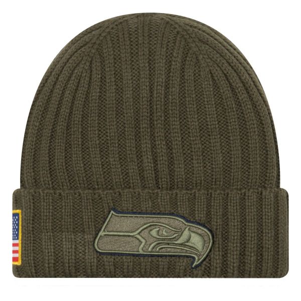 New Era Salute to Service Knit Beanie - Seattle Seahawks