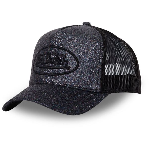 Von Dutch Damen Mesh Trucker Cap - GLITTER schwarz