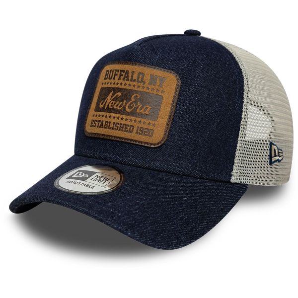 New Era A-Frame Mesh Trucker Cap - DENIM Brand Patch navy