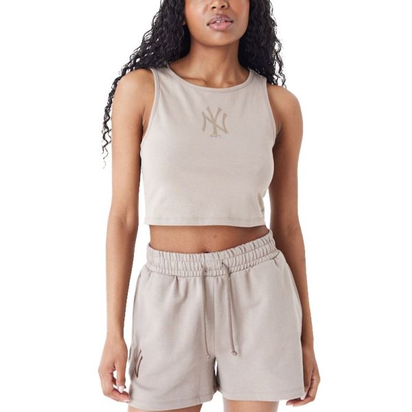 New Era Ladies Crop Tank Top New York Yankees ash brun