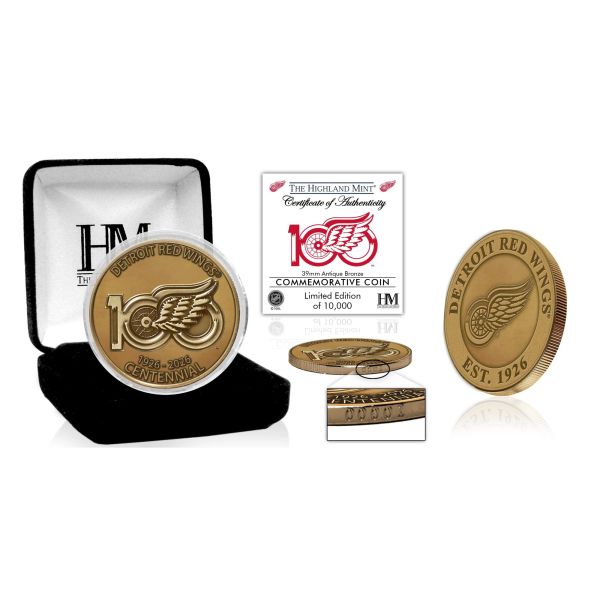 Detroit Red Wings NHL 100th Anniversary (39mm) Münze Antique