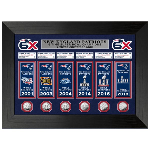 New England Patriots Super Bowl Deluxe Gold Coin Banner Bild