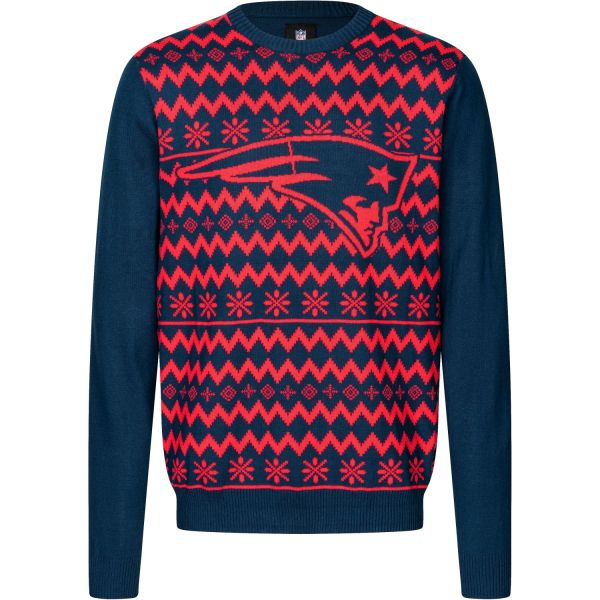 NFL Winter Sweater XMAS Knit Pullover - New England Patriots
