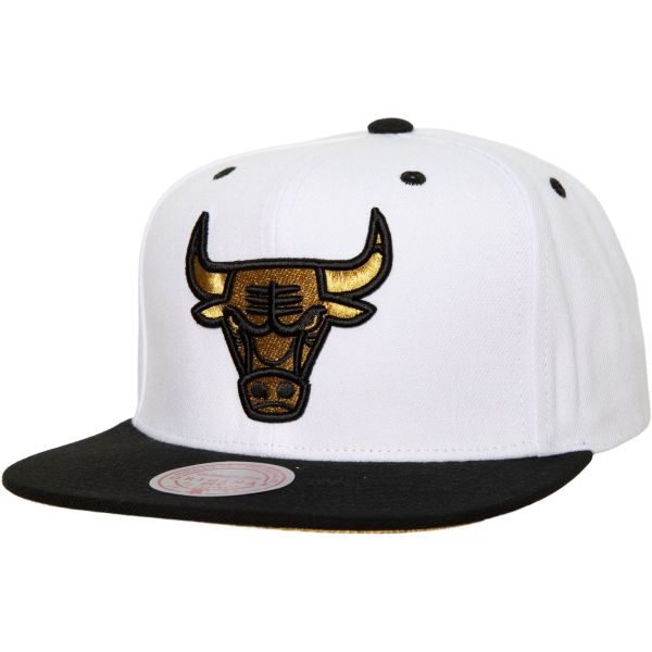 Mitchell & Ness Snapback Cap - GOLD LOGO Chicago Bulls weiß