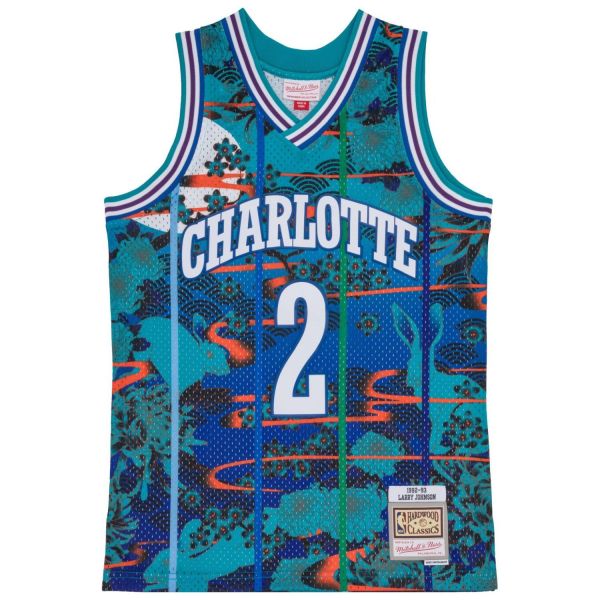 Swingman Mesh Jersey Charlotte Hornets ASIAN Larry Johnson