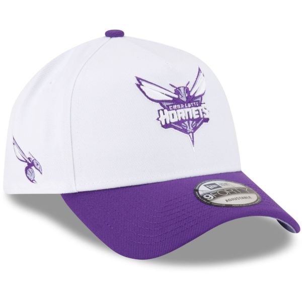 New Era 9Forty A-Frame Snapback Cap - Charlotte Hornets weiß