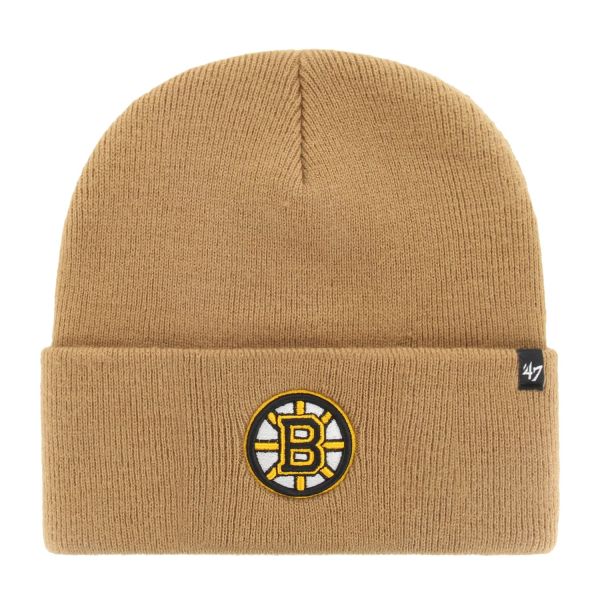 47 Brand Knit Bonnet - HAYMAKER Boston Bruins camel